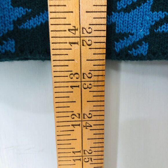 Ann Taylor Sweater Women’s Small Houndstooth Mock Neck Teal & Green Cotton Blend - Picture 10 of 11